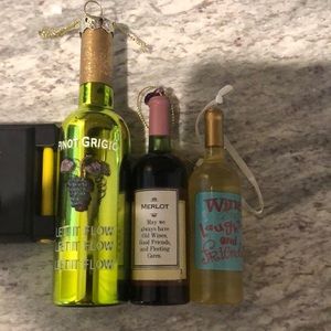Wine Themed Friends Ornaments Set of 3
